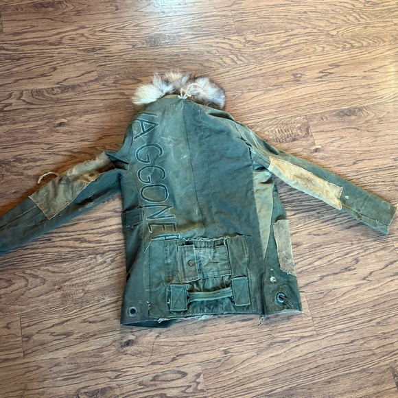 Authentic Vintage Army Post Apocalyptic Jacket Retro Cos Play Greg Fur Military - Picture 3 of 16